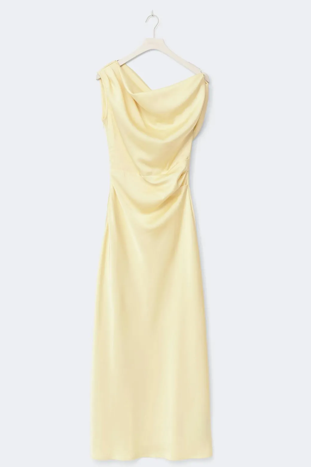 Draped satin maxi dress