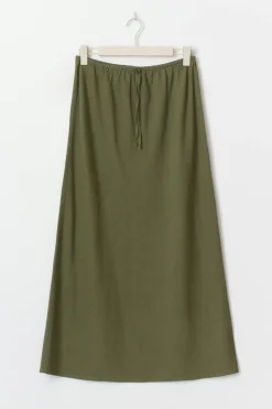 Drawstring maxi skirt