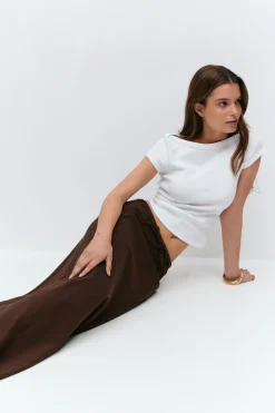 Drawstring maxi skirt
