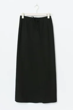 Drawstring maxi skirt