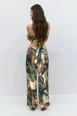 Drawstring satin trousers