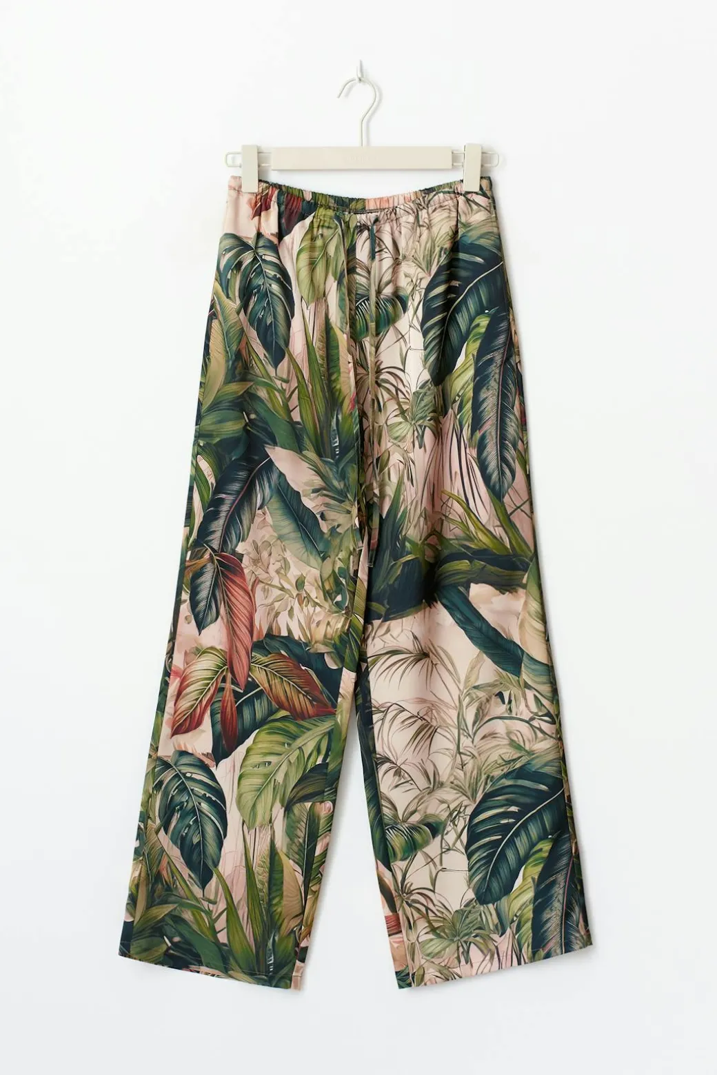 Drawstring satin trousers