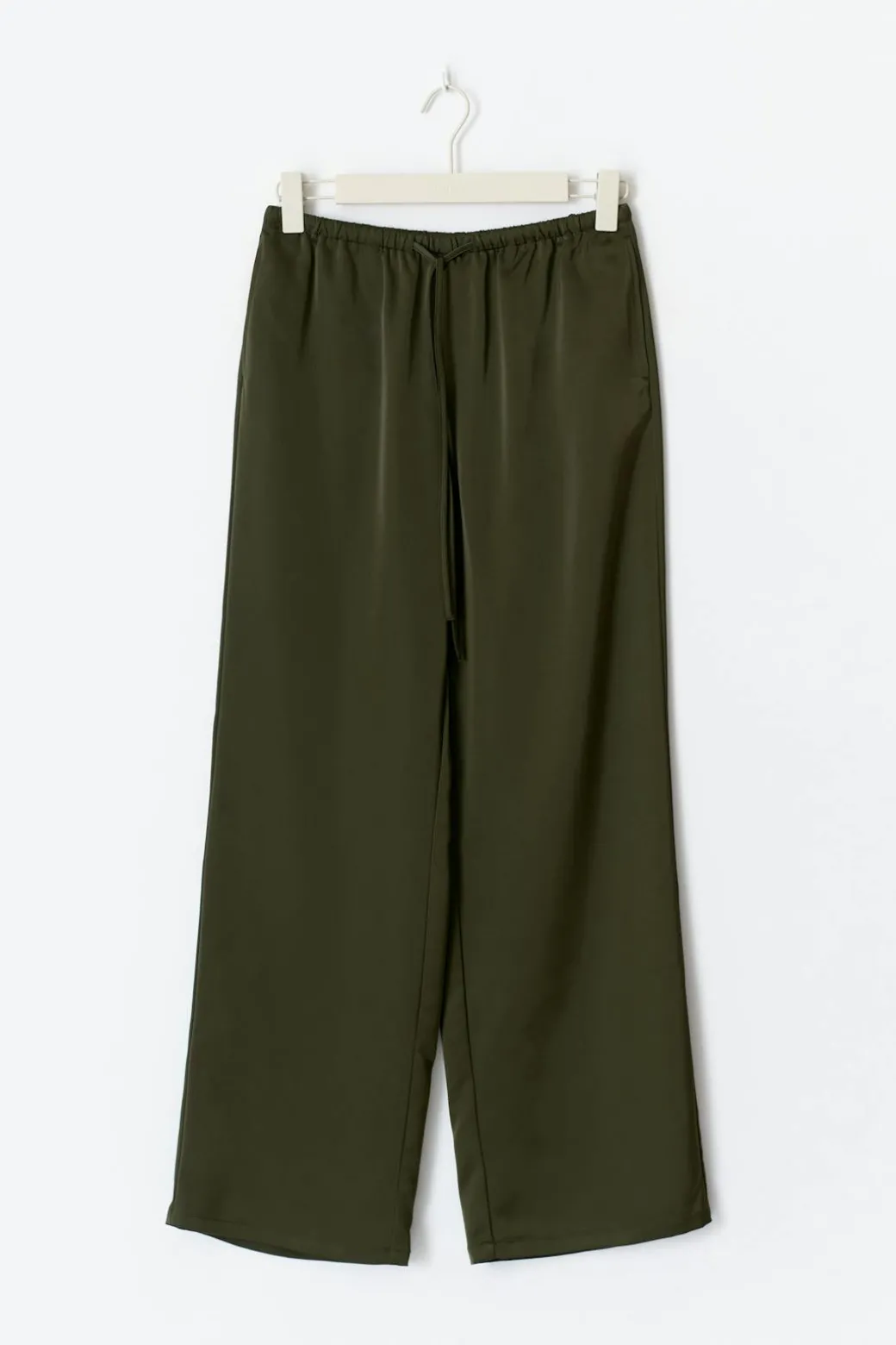 Drawstring satin trousers
