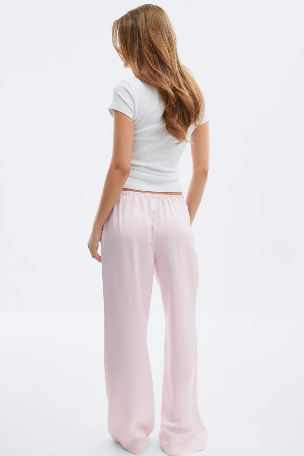 Drawstring satin trousers