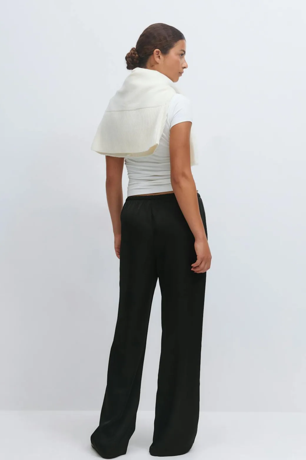 Drawstring satin trousers