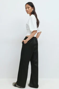 Drawstring satin trousers