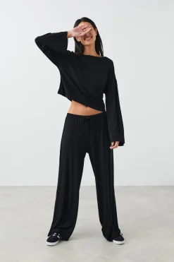 drawstring wide trousers