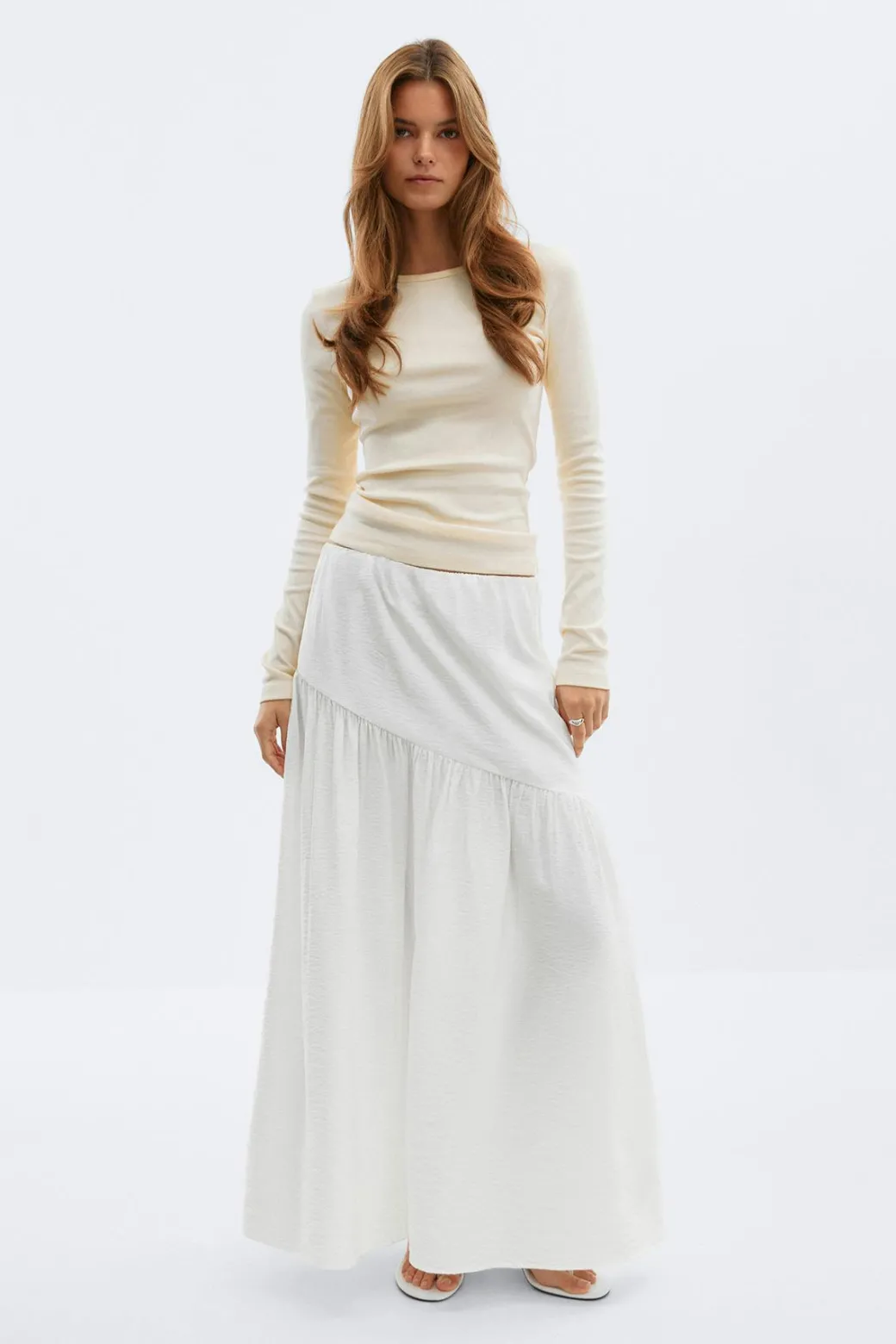 Dropped waist skirt