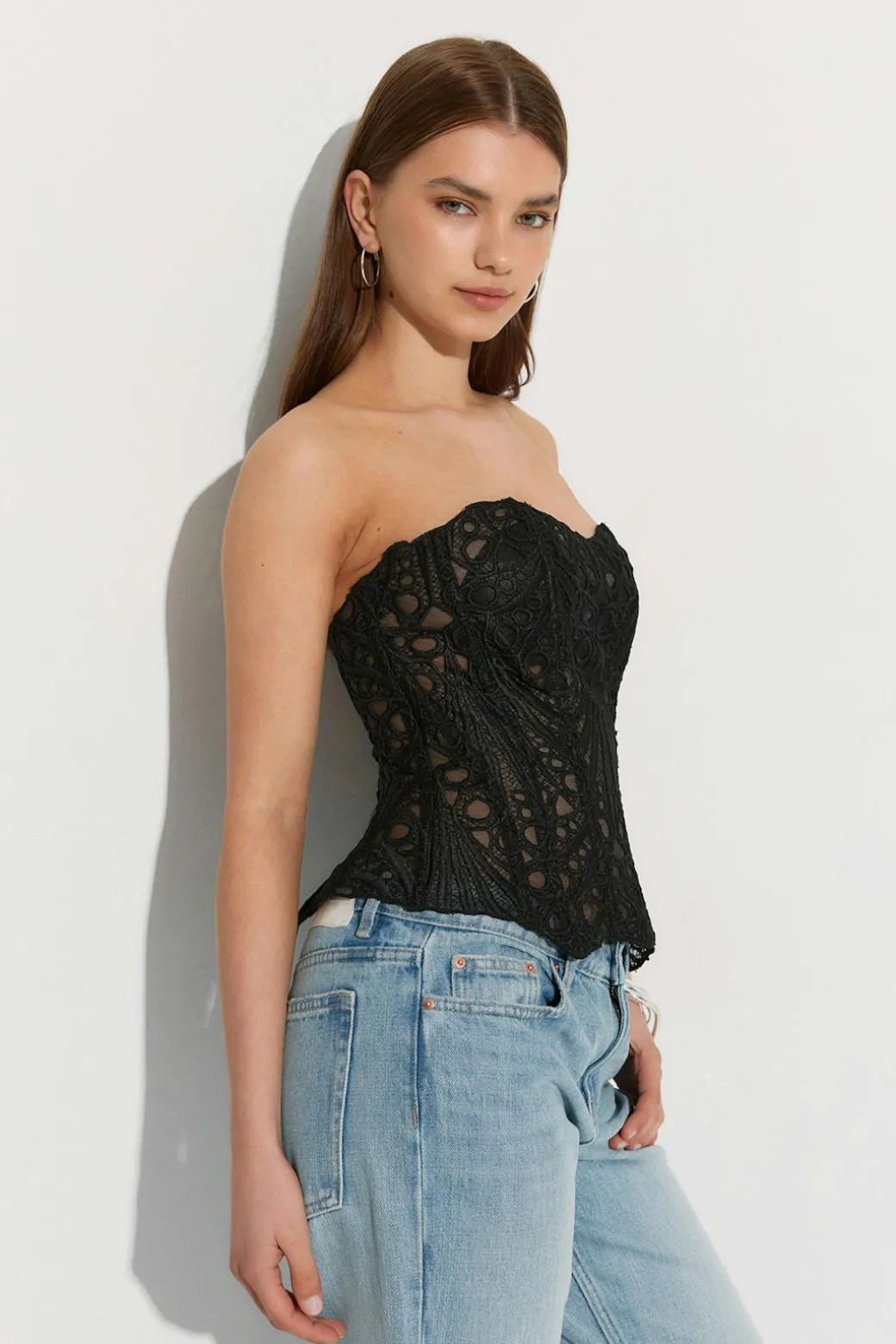 Embroidered corset top