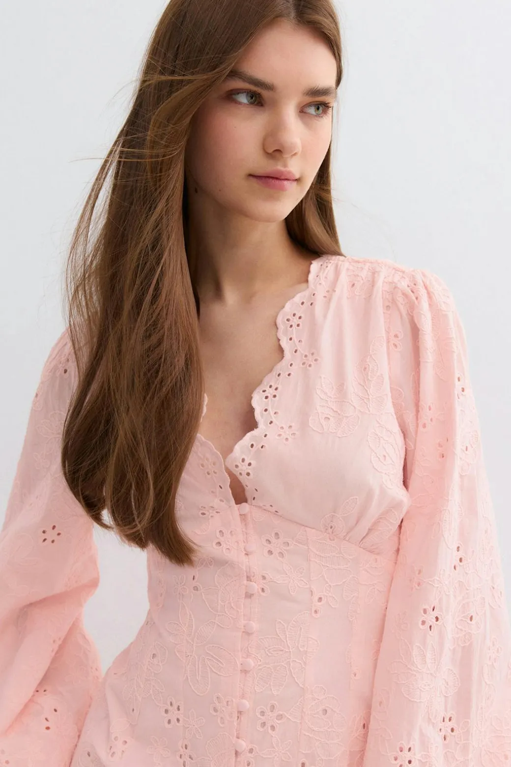 Embroidered mini dress