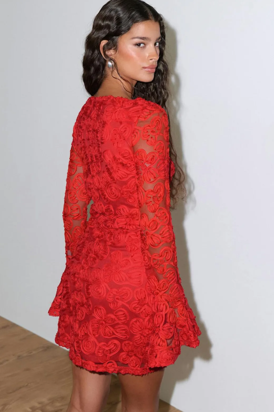 Embroidery mini dress