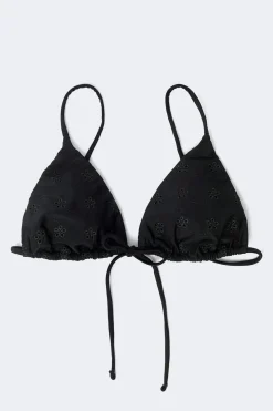 Embroidery triangle bikini top