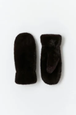 Faux fur mittens