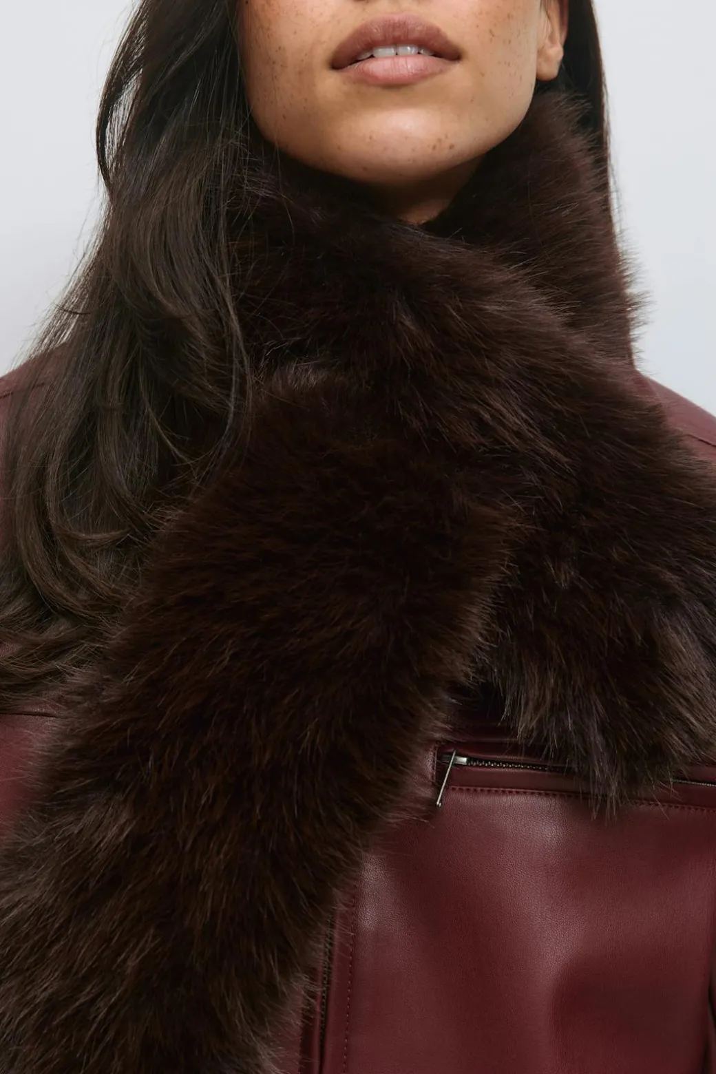 Faux fur plush scarf