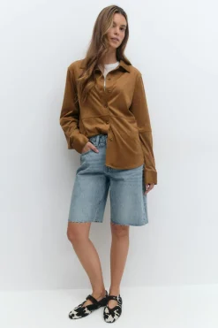 Faux suede shirt