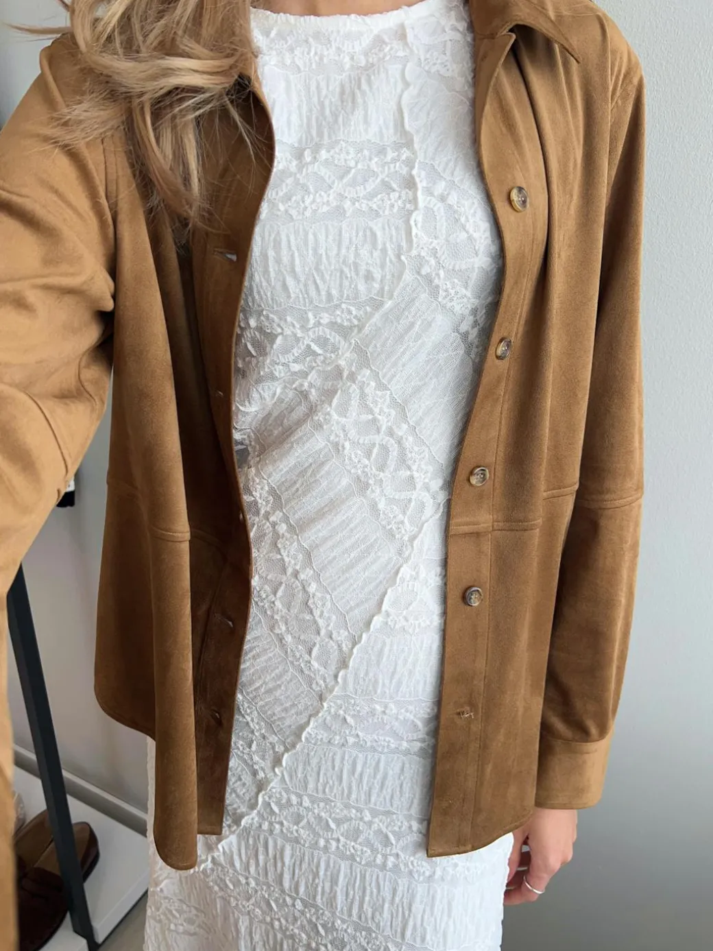 Faux suede shirt