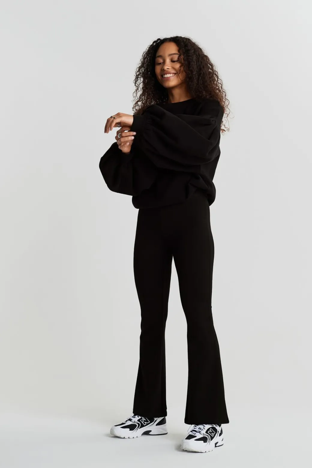 Flare petite jersey trousers