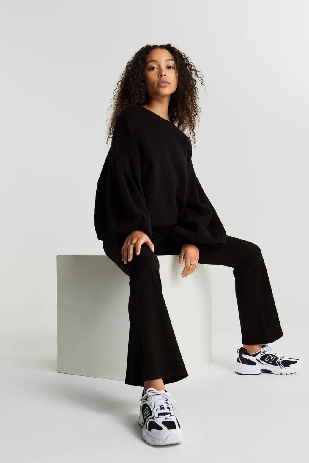 Flare petite jersey trousers