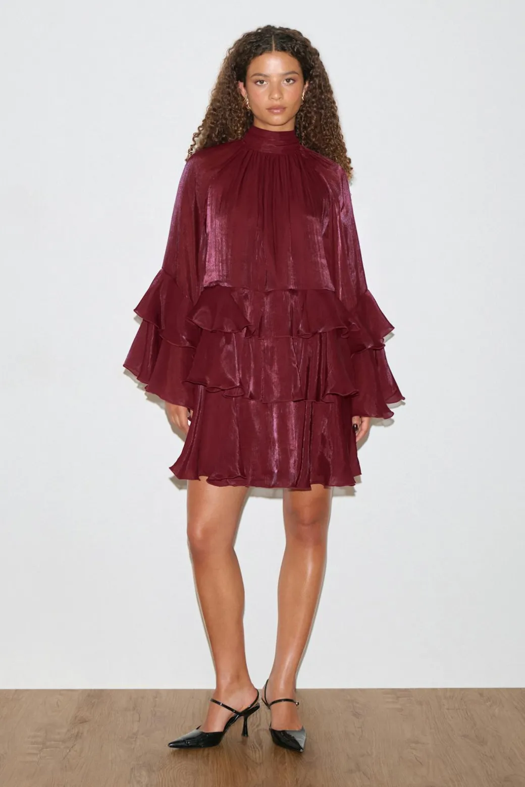 Flowy frill mini dress