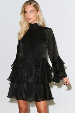 Flowy frill mini dress