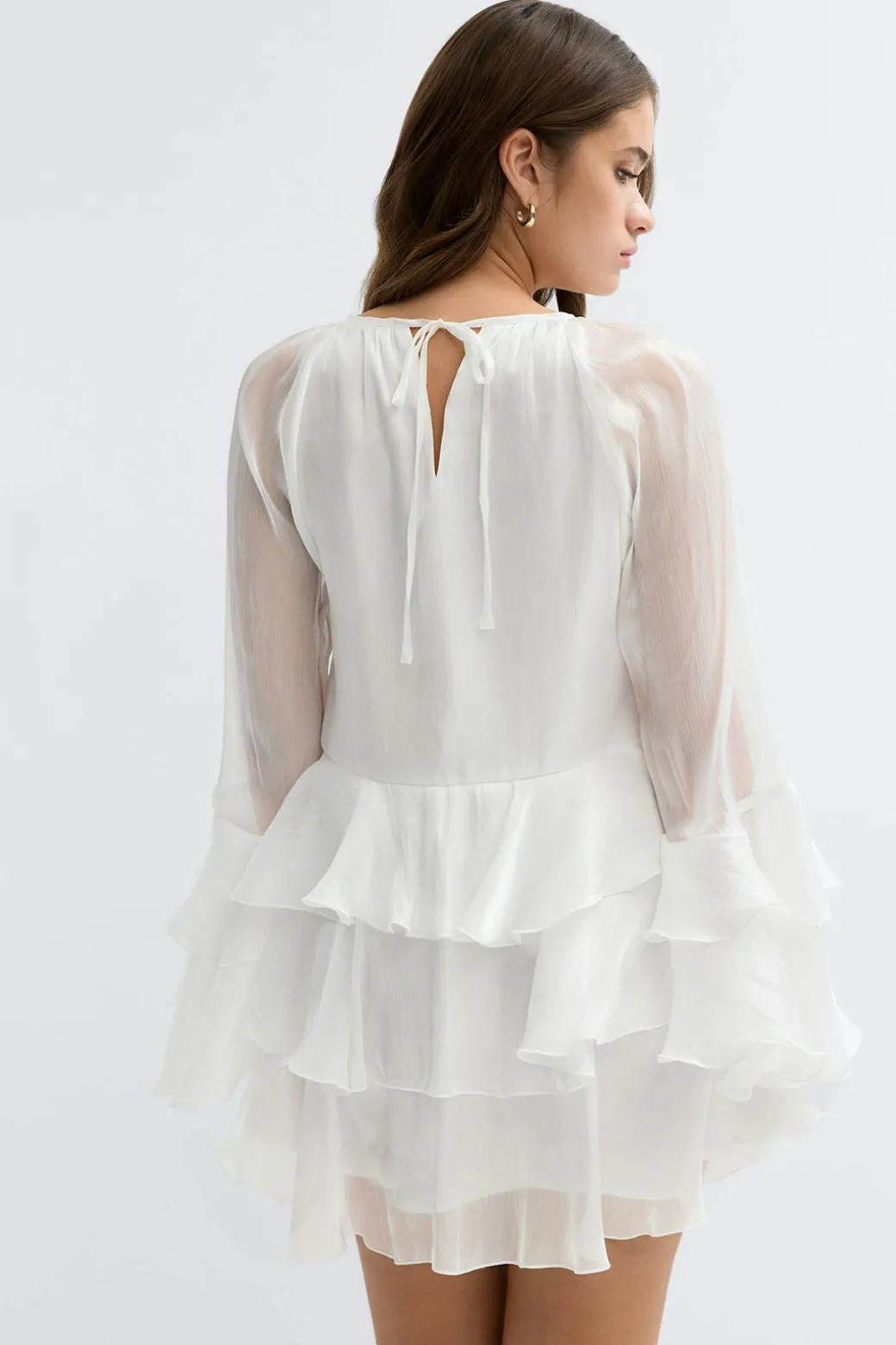Flowy frill mini dress