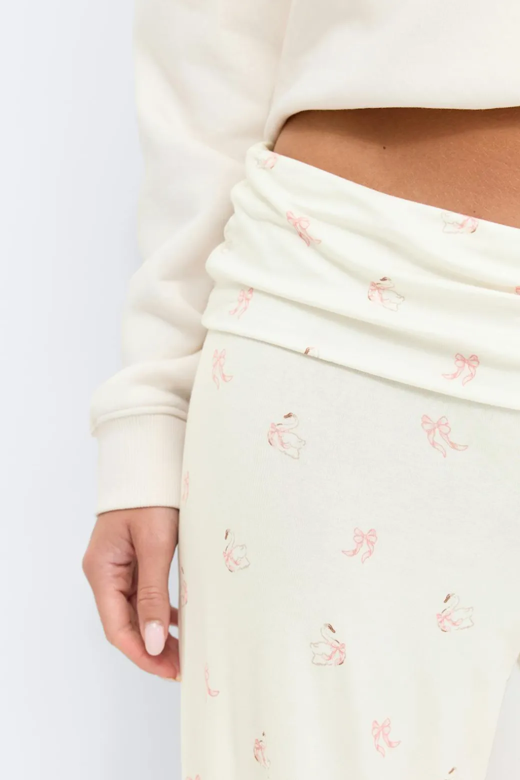 Folded loungewear trousers