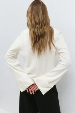 Folded sleeve knitted cardigan