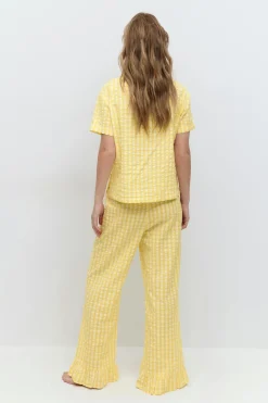 Gingham seersucker trousers