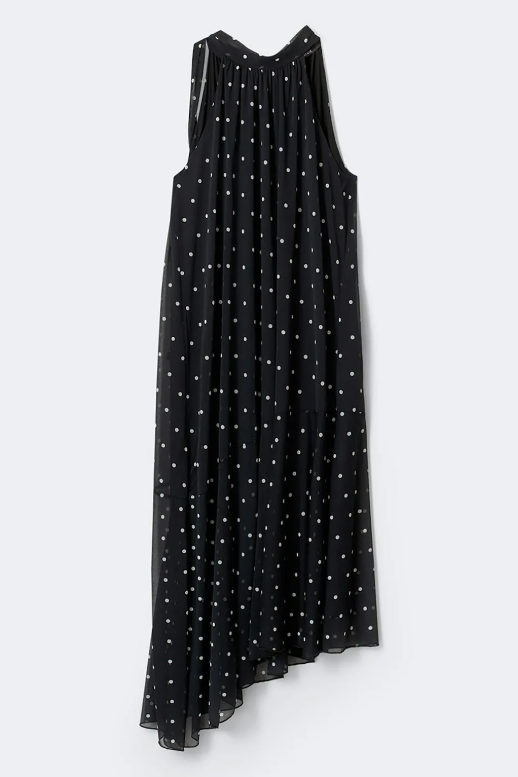 Halterneck asymmetric dress