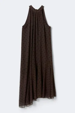 Halterneck asymmetric dress
