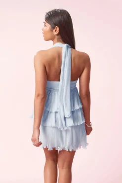 14+ halterneck frill dress