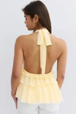 14+ halterneck frill top