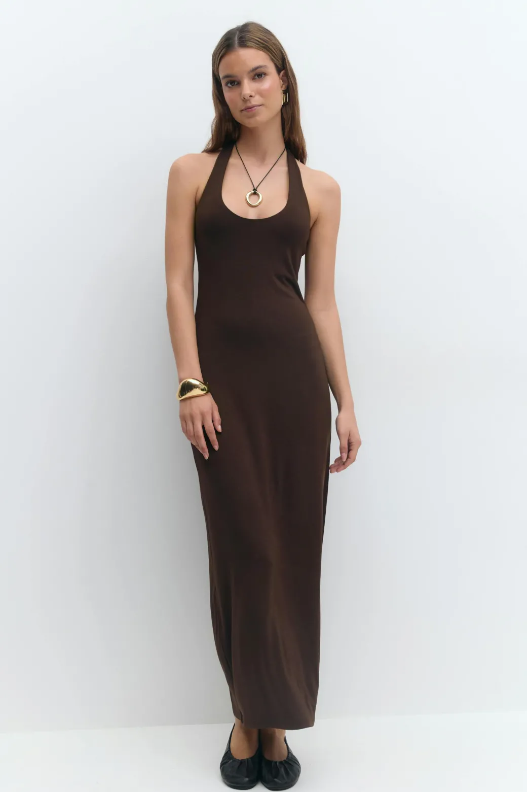 Halterneck midaxi dress