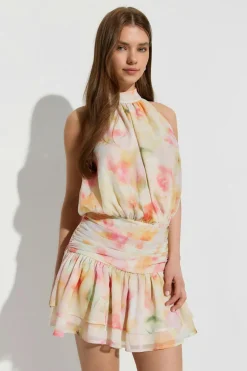 Halterneck mini dress