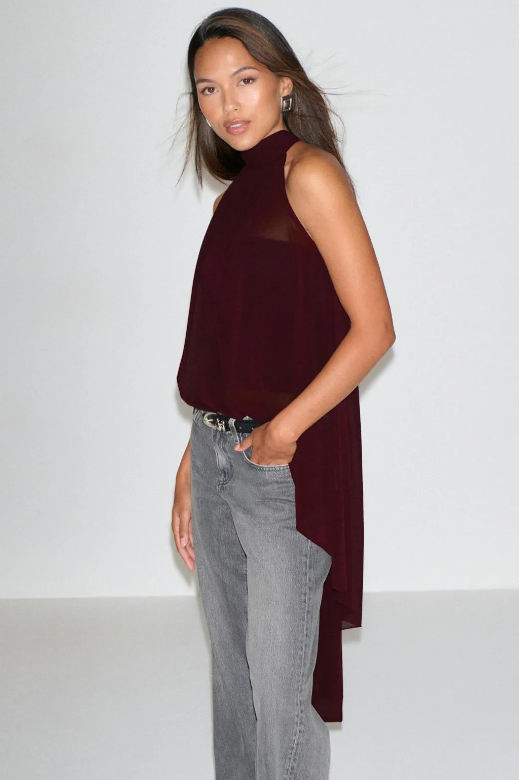 Halterneck tunic top