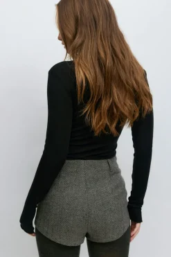 Herringbone mini shorts
