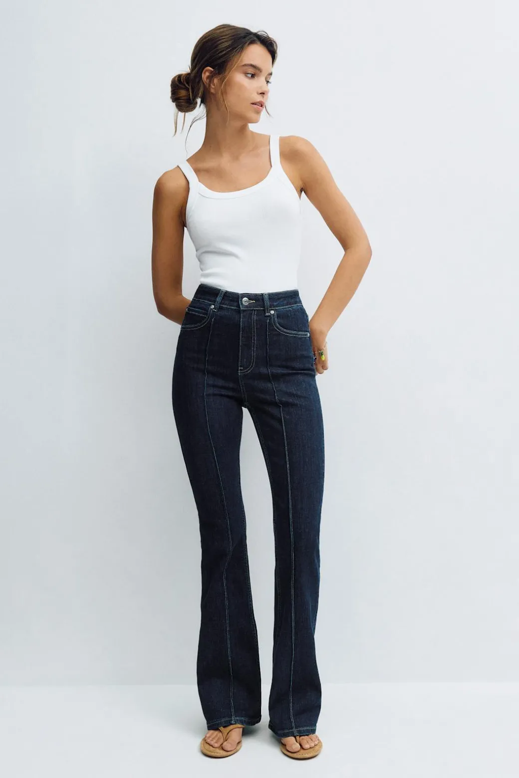 High bootcut jeans
