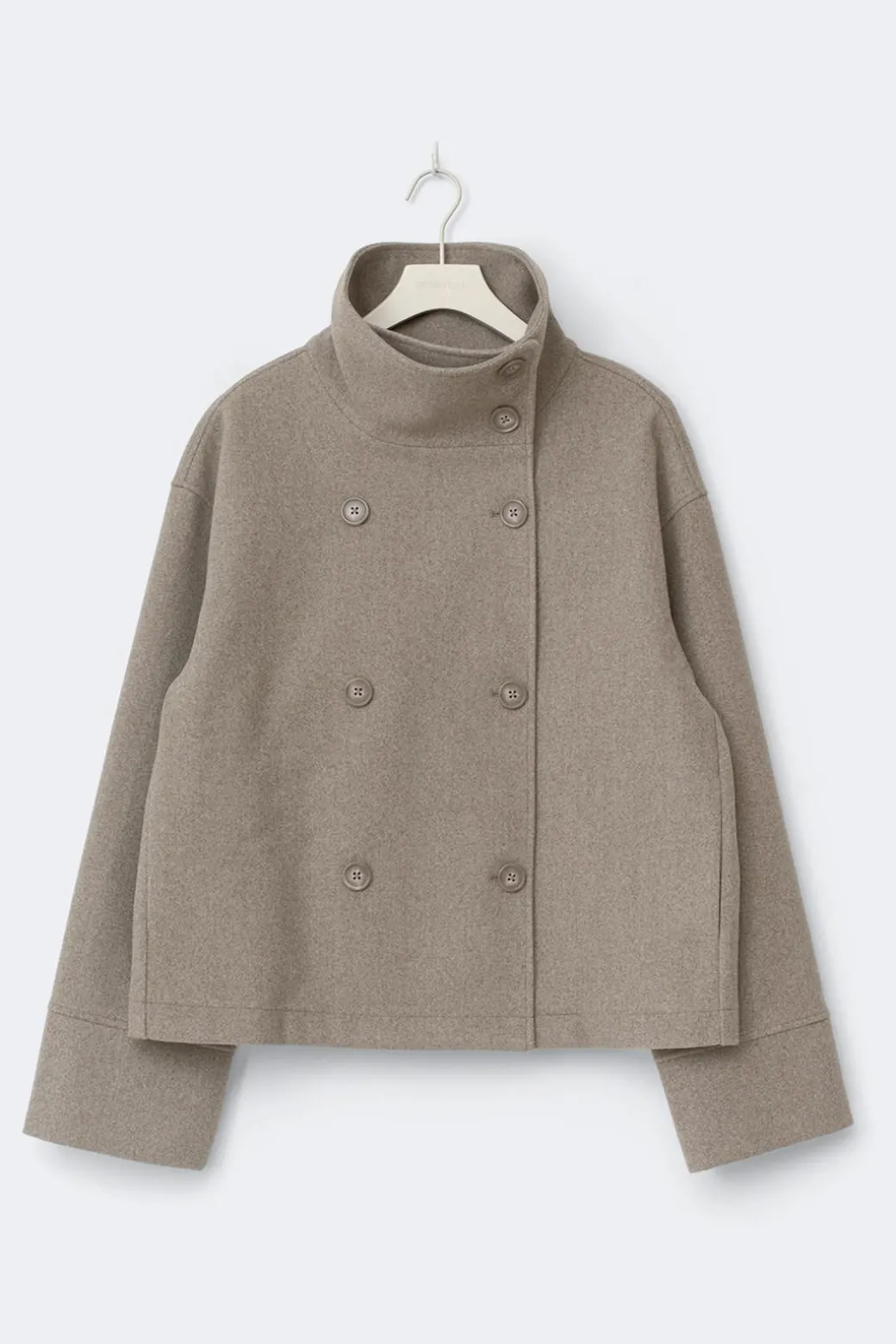 High neck short felt jacket