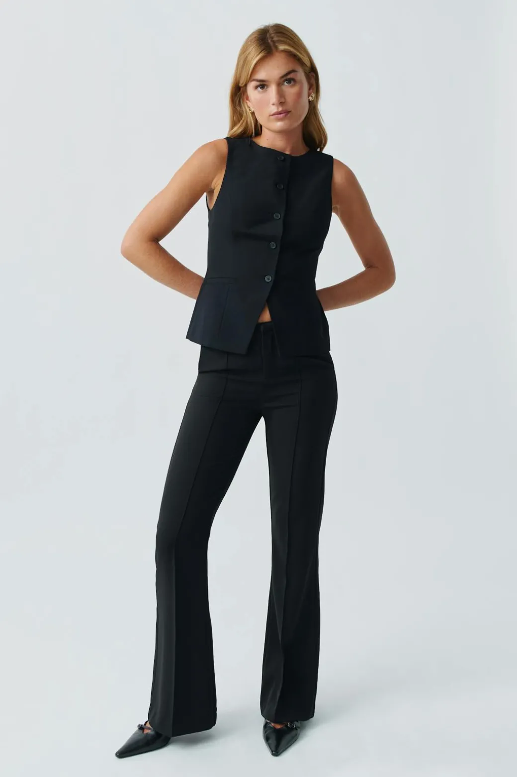 High neck suit vest