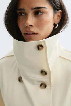 High neck trench coat