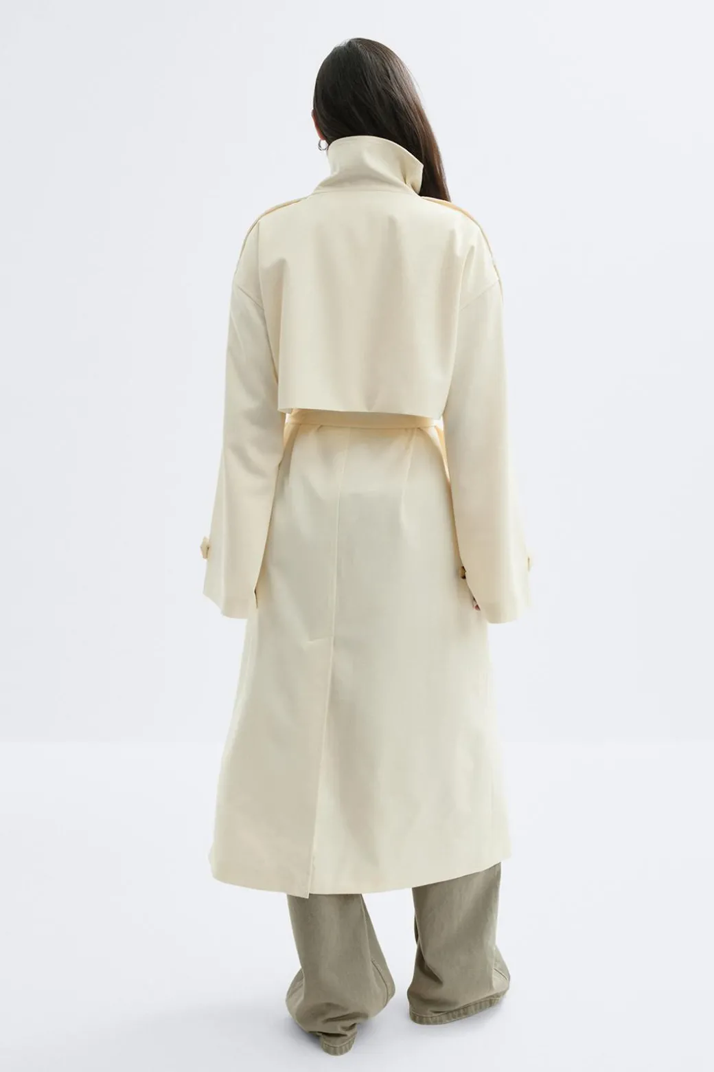 High neck trench coat