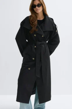 High neck trench coat