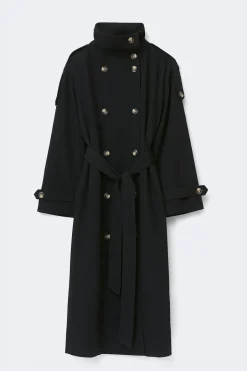 High neck trench coat
