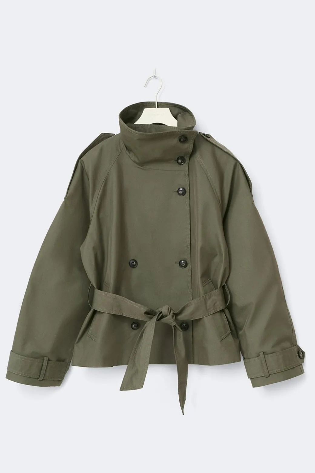 High neck trench jacket