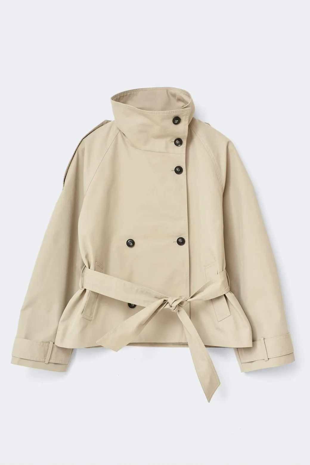 High neck trench jacket