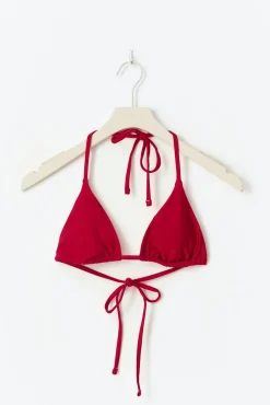 High shine bikini triangle top