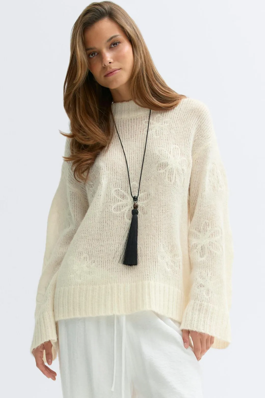 Jacquard knitted sweater