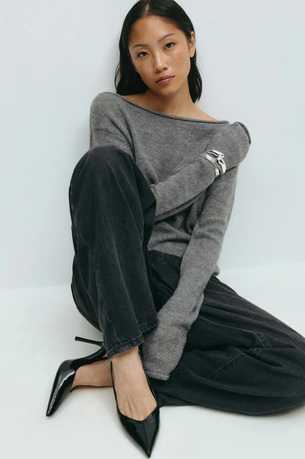 Knitted boatneck top
