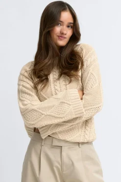 Knitted cable sweater
