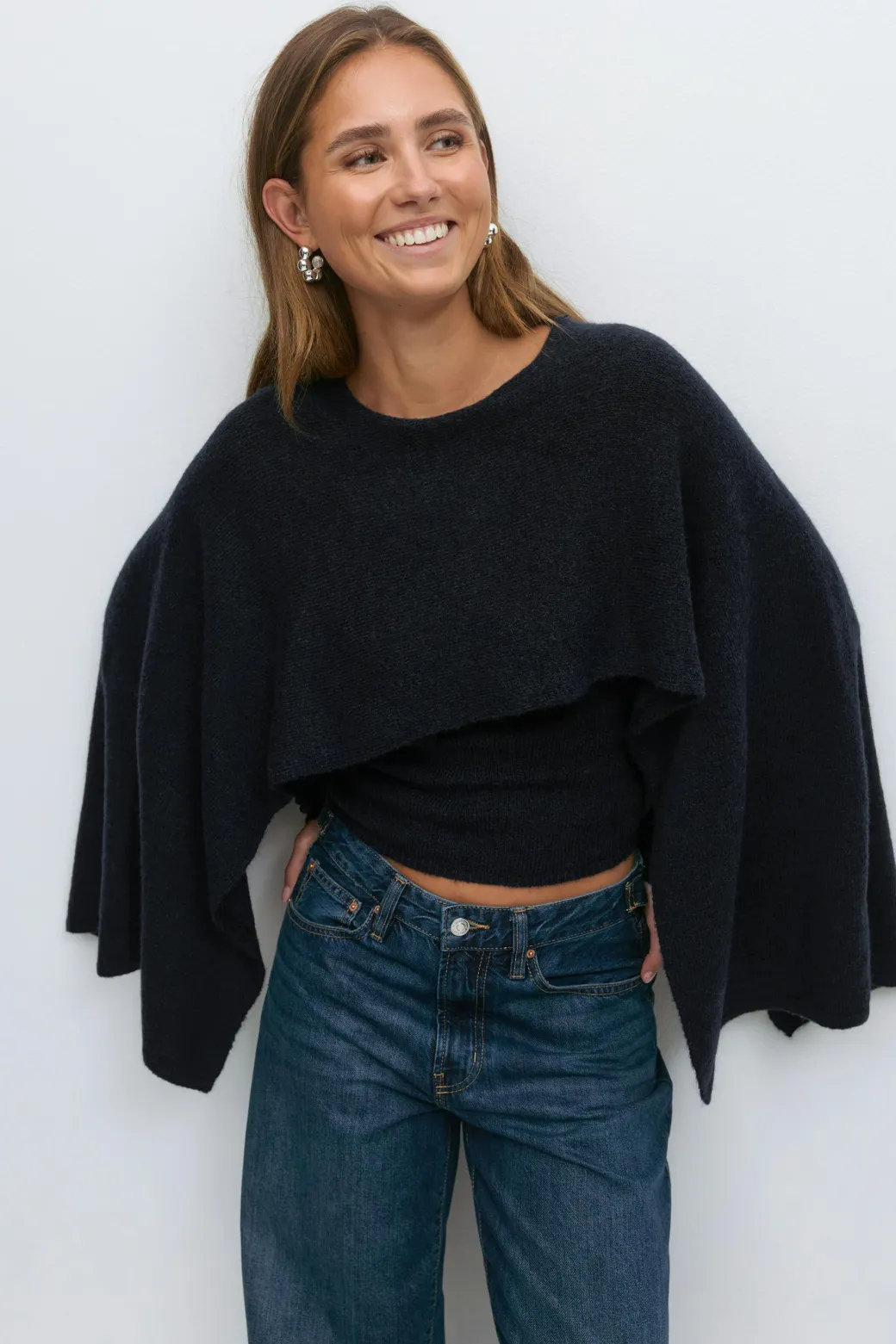 Knitted cape top